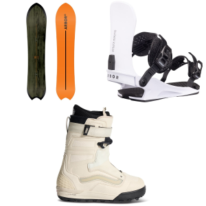 Arbor Rooster Fish Snowboard 2027 - 153 Package (153 cm) + M Mens in White size 153/M | Aluminum/Plastic