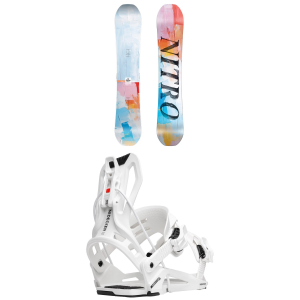 Women's Nitro Lectra Abstract Snowboard 2027 - 146 Package (146 cm) + L Mens in Black size 146/L | Nylon