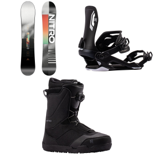 Nitro Phase Snowboard 2027 - 159 Package (159 cm) + M Mens in Black size 159/M