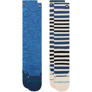 Stance Textures Mid Wool Snow Socks 2 Pack 2027 in Blue size Large