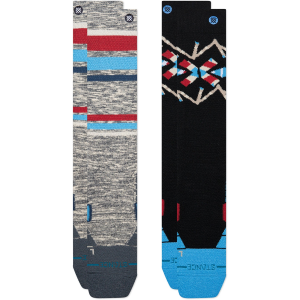 Stance Stripe Up Mid Poly Snow Socks 2 Pack 2027 in Blue size Large