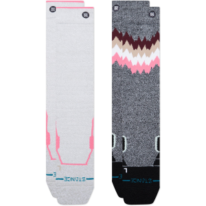Women's Stance 2X Mid Poly Snow Socks 2 Pack 2027 in Gray size Small