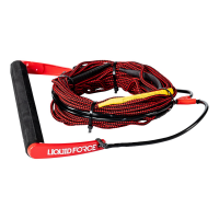 Liquid Force Team Handle + H-Braid Dyneema 70 ft Mainline 2024 in Black | Aluminum/Polyester