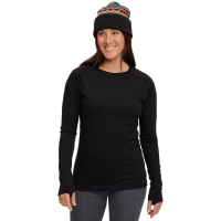 Women's evo Ridgetop Wool Midweight Crew Top 2024 in Black size 2X-Large | Wool/Micron