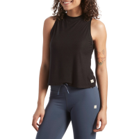 Women's Vuori Energy Crop Tank Top 2023 in Black size X-Large | Spandex/Polyester