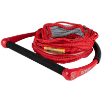 Ronix Combo 1.0 TPR Grip Wakeboard Handle + 65 ft Mainline 2025 in Red | Rubber/Polyester