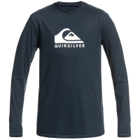 Kid's Quiksilver Solid Streak Long Sleeve Surf T-Shirt Youth' 2021 - 14 in Black | Elastane/Polyester