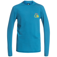 Kid's Quiksilver Heritage Heather Long Sleeve Surf T-Shirt Youth 2021 - 16 in Blue | Elastane/Polyester