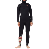Women's Billabong 5/4 Furnace Comp Chest Zip Hooded Wetsuit 2021 - 10 in Black | Neoprene