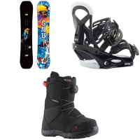 Kid's GNU Young Money C2E SnowboardBig Boys' 2023 - 140 Package (140 cm) + L Bindings in White size 140/L | Polyester