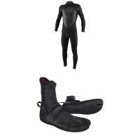 O'Neill 4/3+ Psycho Tech Back Zip Wetsuit 2021 - LT Package (LT) + 11 Bindings in Black size Lt/11 | Rubber/Neoprene