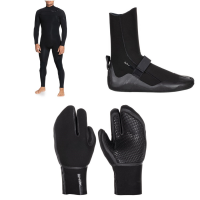 Quiksilver 5/4/3 Everyday Sessions Chest Zip GBS Wetsuit 2021 - MT Package (MT) + 12 Bindings in Black size Mt/12 | Rubber/Neoprene