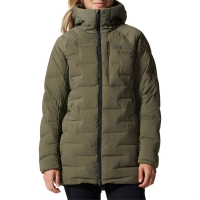 Women's Mountain Hardwear Stretchdown Parka Jacket 2022 in Green size Large | Nylon/Wool/Elastane