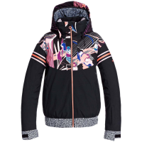 Women's Roxy Pop Snow Meridian Jacket 2021 in Black size X-Large | Polyester