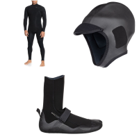 Quiksilver 4/3 Everyday Sessions Chest Zip GBS Wetsuit 2021 - X-LargeT Package (XLT) + M Bindings in Black size Xlt/M | Rubber/Neoprene