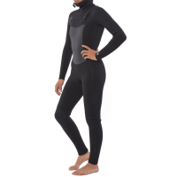 Women's Sisstrevolution 5/4 7 Seas Hooded Chest Zip Wetsuit 2026 in Black size 8 | Neoprene