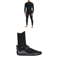 Quiksilver 5/4/3 Everyday Sessions Chest Zip GBS Wetsuit 2021 - MT Package (MT) + 8 Bindings in Black size Mt/8 | Rubber/Neoprene