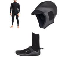Quiksilver 4/3 Everyday Sessions Back Zip GBS Wetsuit 2021 - LS Package (LS) + X-Large Bindings in Black size Ls/Xl | Rubber/Neoprene
