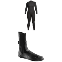 Women's XCEL 4/3 Axis Back Zip Wetsuit - 4 Package (4) + 9 Booties in Black size 4/9 | Spandex/Neoprene