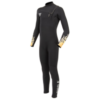 Kid's Vissla 3/2 High Seas Fire Chest Zip Wetsuit Boys' 2023 in Black size 14 | Rubber/Neoprene