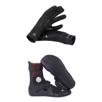 Rip Curl 3/2 Flashbomb 5-Finger Wetsuit Gloves 2021 - X-Large Package (XL) + 13 Bindings in Black size Xl/13 | Rubber