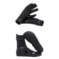 Rip Curl 3/2 Flashbomb 5-Finger Wetsuit Gloves 2021 - X-Large Package (XL) + 9 Bindings in Black size Xl/9 | Rubber