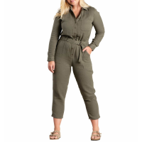 Women's Toad & Co Tamarac Long-Sleeve Jumpsuit 2021 Pant in Green size Small | Cotton