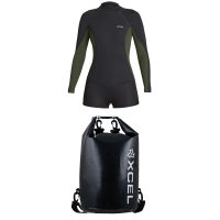 Women's XCEL 2/1mm Axis Long Sleeve Springsuit 2021 - 6 Package (6) + Bindings in Black | Spandex/Neoprene