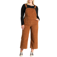 Women's Toad & Co Karuna Cord Wide Leg Overalls 2021 Pant in Brown size X-Large | Cotton/Elastane