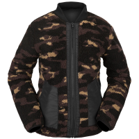 Women's Volcom Reversible Polar Jacket 2023 in Brown size X-Large | Polyester