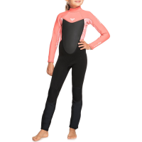 Kid's Roxy 4/3 Prologue Back Zip Wetsuit Little Girls' 2021 in Pink size 6G | Nylon/Elastane/Neoprene