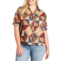 Women's Toad & Co Manzana Short-Sleeve Shirt 2021 Red size Medium | Cotton