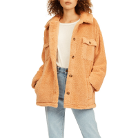 Women's Billabong Fairbanks Fleece Jacket 2021 in Khaki size Medium | Polyester