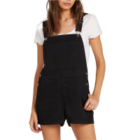 Women's Volcom Frochickie Overalls 2021 in Black size X-Large | Cotton/Elastane/Polyester