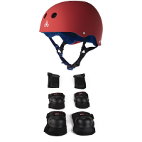 Triple 8 Sweatsaver Liner Skateboard Helmet 2022 - Medium Package (M) + Fits All Bindings in Red | Plastic