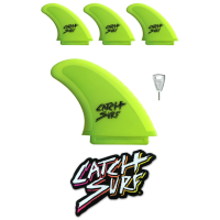 Catch Surf Hi-Performance Safety-Edge Quad Fin Set 2026 in Lime size 4.5 | Rubber