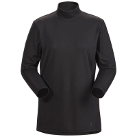 Women's Arc'teryx Lumin Mock-Neck Top 2020 in Black size X-Large | Cotton/Elastane/Polyester