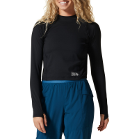 Women's Mountain Hardwear Crater Lake Long Sleeve Crop T-Shirt 2022 in Black size Medium