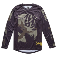 Kid's Troy Lee Designs Flowline Long-Sleeve Jersey 2024 in Black size Yxl | Cotton/Polyester
