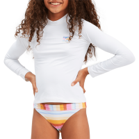 Kid's Billabong Core Surfdaze Long Sleeve Rashguard Girl's 2022 in Green size 14 | Elastane/Polyester