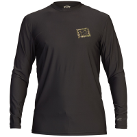 Billabong Crayon Wave Loose Fit Long Sleeve Surf Shirt 2021 in Black size 2X-Large | Elastane/Polyester/Silk