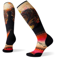 Women's Smartwool PhD Ski Light Print Socks 2021 in Black size Small | Nylon/Wool/Elastane