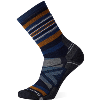 Smartwool Performance Hike Full Cushion Rail Stripe Crew Socks 2021 in Blue size Large | Nylon/Wool/Elastane