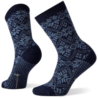 Women's Smartwool Everyday Traditional Snowflake Crew Socks 2021 Blue in Navy size Small | Nylon/Wool/Elastane