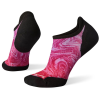 Women's Smartwool PhD Run Light Marble Wash Print Micro Socks 2021 in Black size Small | Nylon/Wool/Elastane