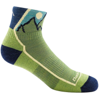 Kid's Darn Tough Hiker Jr. 1/4 Lightweight Cushion Socks 2022 in Green size Small | Nylon/Spandex/Wool