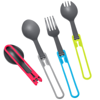MSR Folding 4 Piece Spoon & Fork Utensil Set 2023 in Gray | Nylon