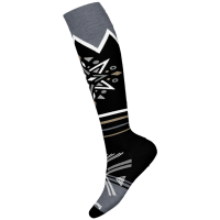 Women's Smartwool Full Cushion Mountain Snowflake OTC Socks 2023 in Black size Medium | Nylon/Wool/Elastane