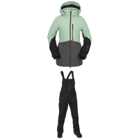 Women's Volcom 3D Stretch GORE-TEX Jacket 2022 - XS Package (XS) + S Bindings in Black size X-Small/Small | Lycra/Suede