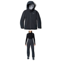 Women's Mountain Hardwear High Exposure(TM) GORE-TEX C-Knit Jacket 2022 - Small Black Package (S) + X-Large Bindings in Turquoise size S/Xl | Nylon